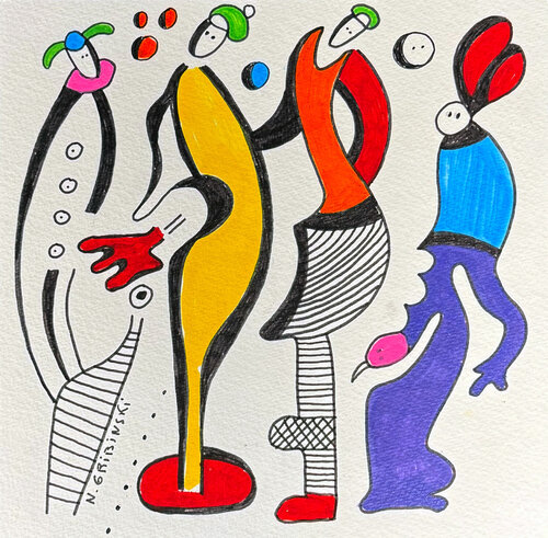 Coral Conversation par Nathalie Gribinski, Œuvre sur papier en vente sur Singulart