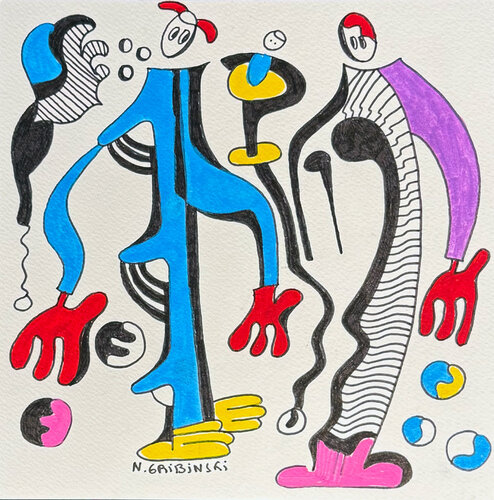 Prelude in Turquoise par Nathalie Gribinski, Œuvre sur papier en vente sur Singulart