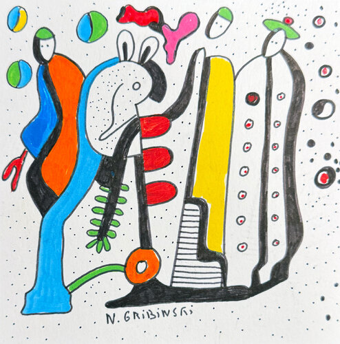 Rhythm of the Dreamers by Nathalie Gribinski, Work on Paper for Sale on Singulart