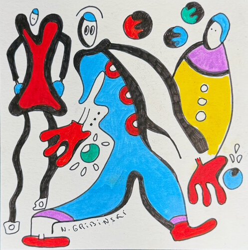 The Joyful Step par Nathalie Gribinski, Œuvre sur papier en vente sur Singulart