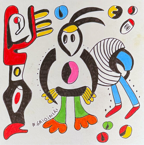 Totem in Motion by Nathalie Gribinski, Work on Paper for Sale on Singulart