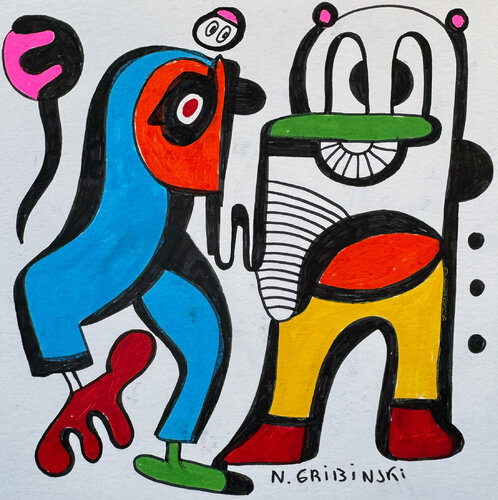 The Listener and the Trickster by Nathalie Gribinski, Work on Paper for Sale on Singulart