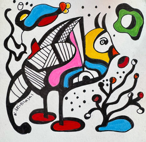 Wings of Silence von Nathalie Gribinski, Werk auf Papier kaufen auf Singulart