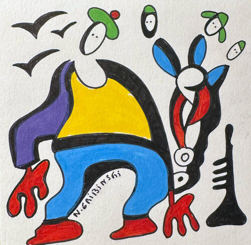 The Parade Begins par Nathalie Gribinski, Œuvre sur papier en vente sur Singulart