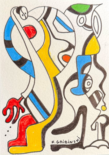 Fluid Encounter par Nathalie Gribinski, Œuvre sur papier en vente sur Singulart