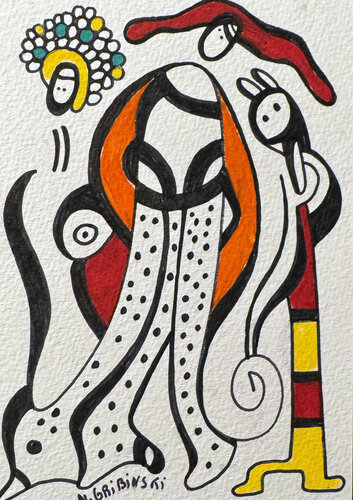 The Red Ribbons par Nathalie Gribinski, Œuvre sur papier en vente sur Singulart