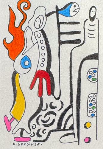 Whispers of the Flame par Nathalie Gribinski, Œuvre sur papier en vente sur Singulart