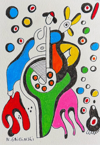 The Guitar Of Joy by Nathalie Gribinski, Work on Paper for Sale on Singulart