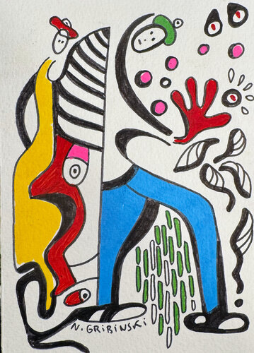 The Red Hand of Rain van Nathalie Gribinski, Werk op papier te koop op Singulart