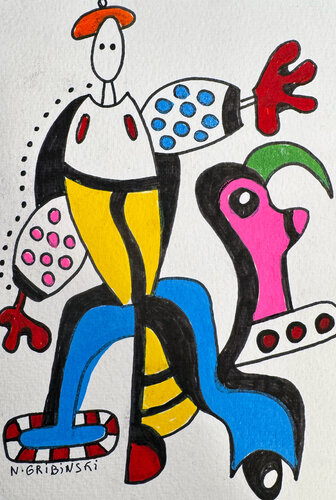 The Acrobat and the Bird by Nathalie Gribinski, Work on Paper for Sale on Singulart