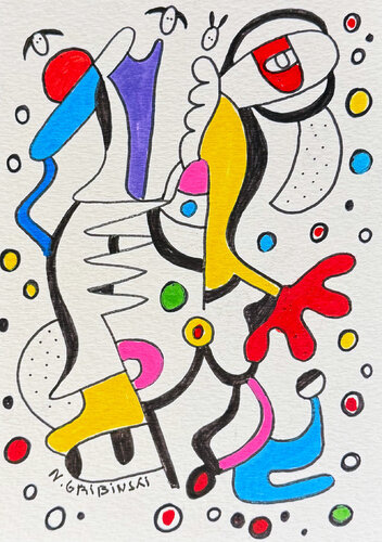 Spirited Lines par Nathalie Gribinski, Œuvre sur papier en vente sur Singulart