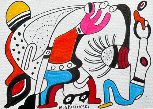Echo of the Machine Bird par Nathalie Gribinski, Œuvre sur papier en vente sur Singulart