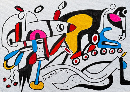 Wheels of Rhythm par Nathalie Gribinski, Œuvre sur papier en vente sur Singulart