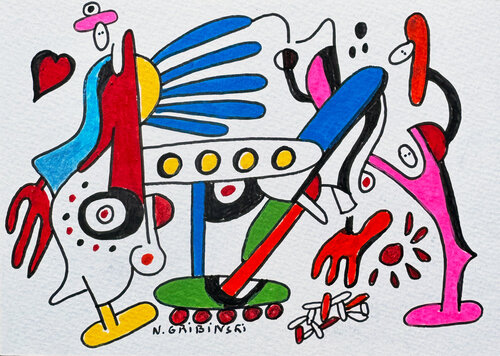 Love in the Sky de Nathalie Gribinski, Obra en papel a la venta en Singulart