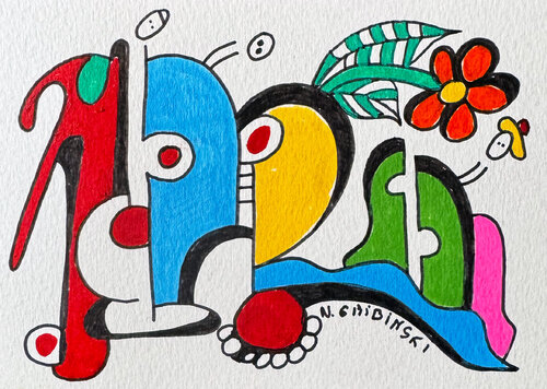 Blooming Harmony par Nathalie Gribinski, Œuvre sur papier en vente sur Singulart