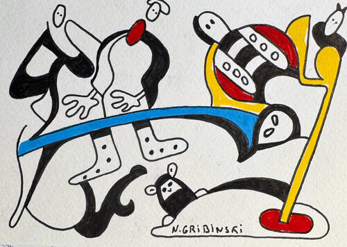 Under the Blue Bridge par Nathalie Gribinski, Œuvre sur papier en vente sur Singulart