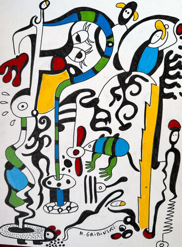 Whispers of the Green Mouse par Nathalie Gribinski, Dessin en vente sur Singulart