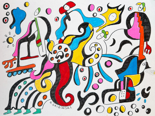 Carnival of Colors von Nathalie Gribinski, Zeichnungen kaufen auf Singulart