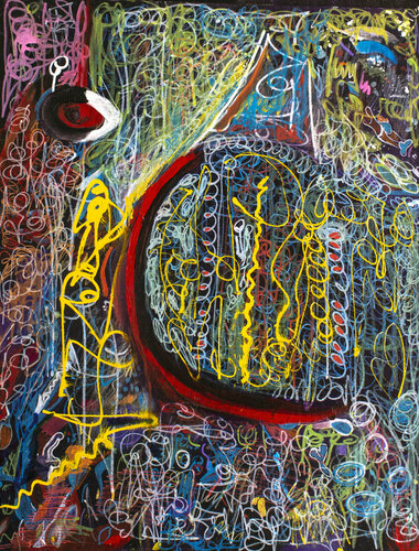 Hal Red Circle by Nathalie Gribinski, Painting for Sale on Singulart