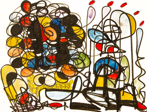 Dream of a Yellow Frog par Nathalie Gribinski, Œuvre sur papier en vente sur Singulart