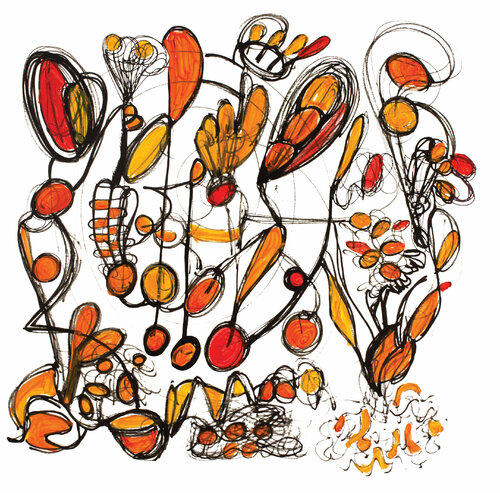 Orange garden par Nathalie Gribinski, Peinture en vente sur Singulart
