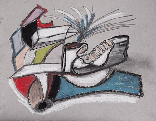 Shoe and Cup Two by Nathalie Gribinski, 종이 for Sale on Singulart