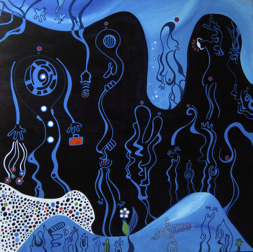 Blue Circus von Nathalie Gribinski, Malerei kaufen auf Singulart