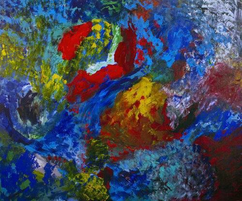 Bonfire in the Azure di Nathalie Gribinski, Pittura in vendita su Singulart