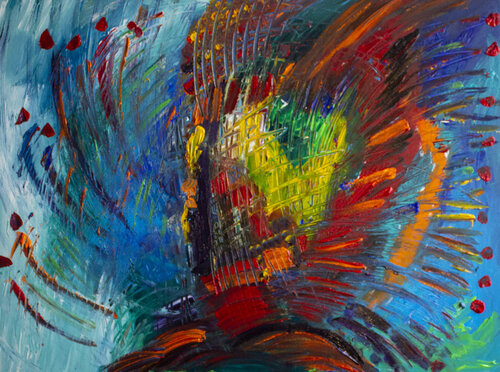 Tornado of Lava di Nathalie Gribinski, Pittura in vendita su Singulart