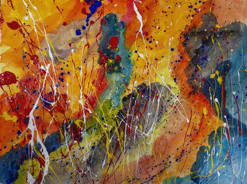 Yellow sky van Nathalie Gribinski, Werk op papier te koop op Singulart