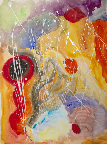 White Fireworks van Nathalie Gribinski, Werk op papier te koop op Singulart