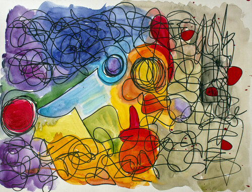 Crazy Scribbles of Joy von Nathalie Gribinski, Malerei kaufen auf Singulart