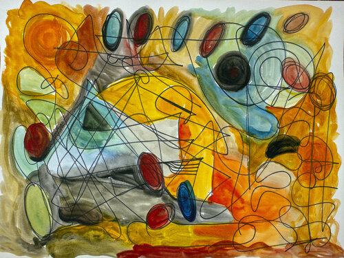 Ovals in the Blow von Nathalie Gribinski, Malerei kaufen auf Singulart