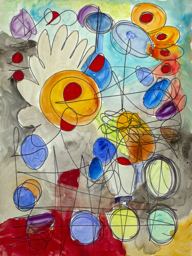 Rooster in Summer de Nathalie Gribinski, Pintura a la venta en Singulart