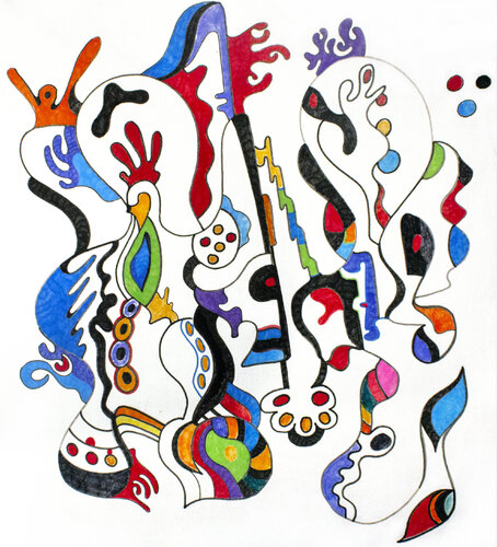 Charming Dance of Colors par Nathalie Gribinski, Peinture en vente sur Singulart