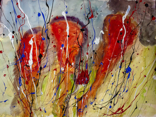 Flames of hope by Nathalie Gribinski, Work on Paper for Sale on Singulart