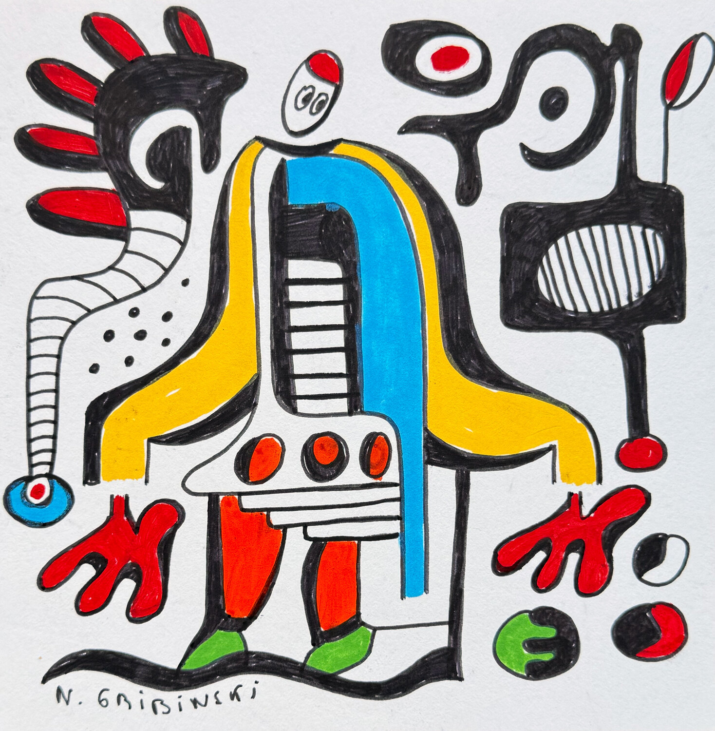 The Keeper of Symbols Nathalie Gribinski Werk auf Papier zu verkaufen