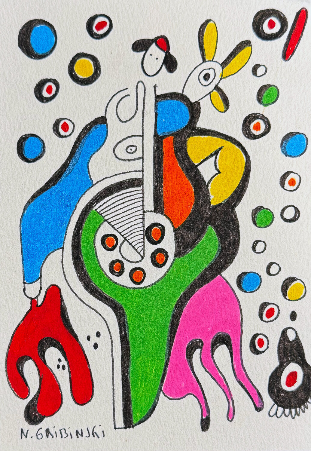 The Guitar Of Joy Nathalie Gribinski Werk auf Papier zu verkaufen