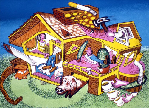 Modern Home by Peter Saul, Print for Sale on Singulart