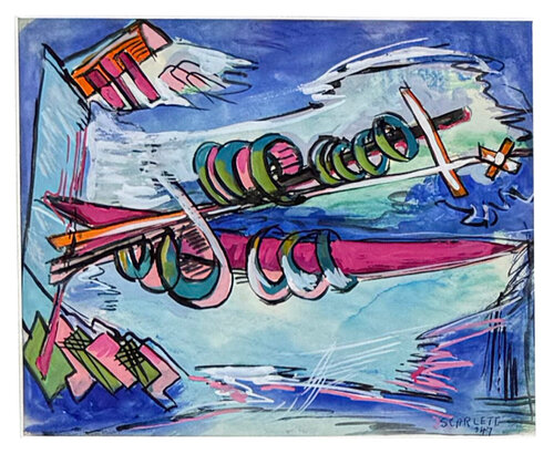 Untitled (original framed watercolor on paper) par Rolph Scarlett, Œuvre sur papier en vente sur Singulart