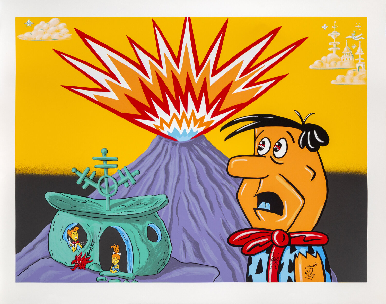 Flintstones Kenny Scharf Afdruk te koop