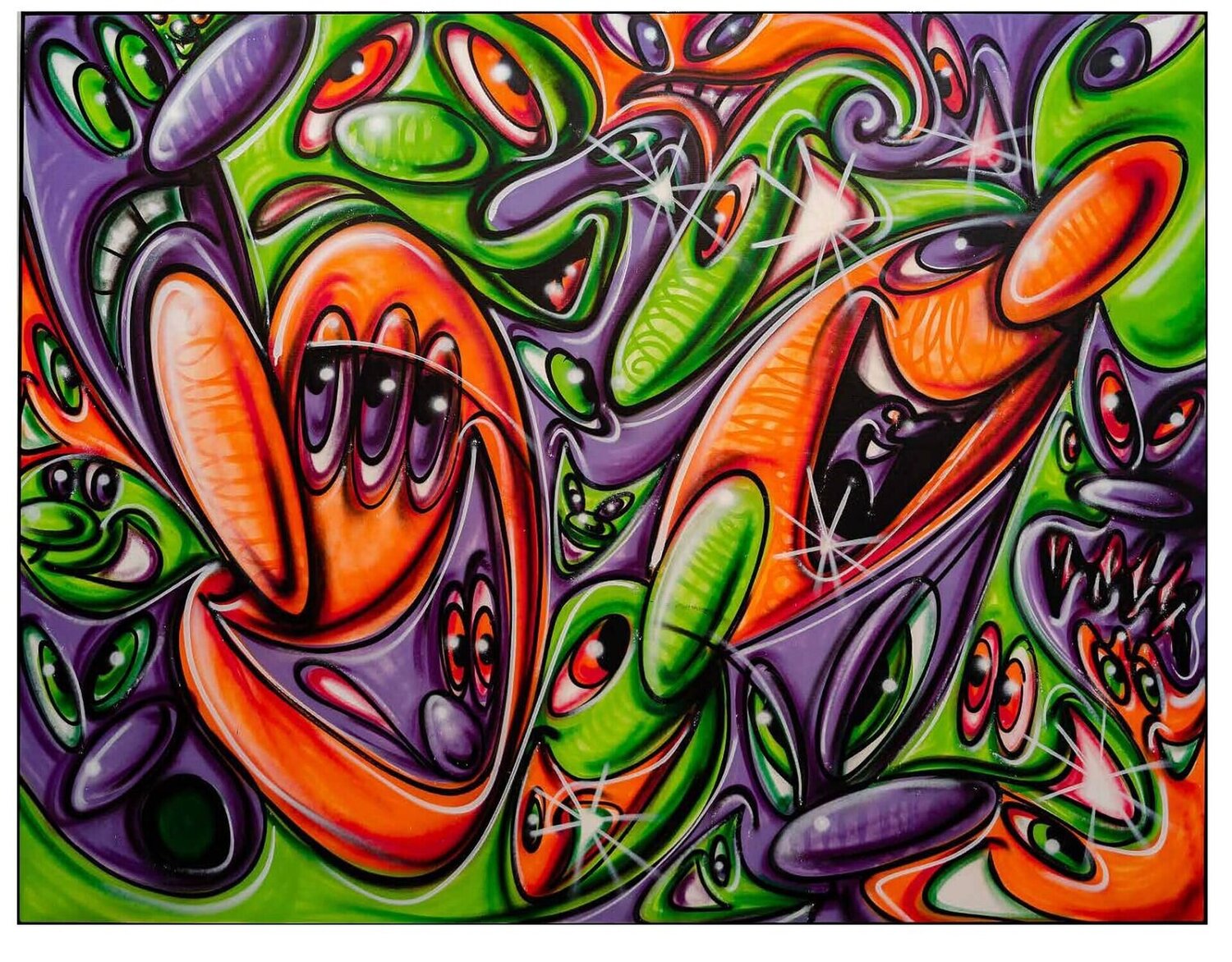 Komplexion Kenny Scharf Origineel schilderij te koop