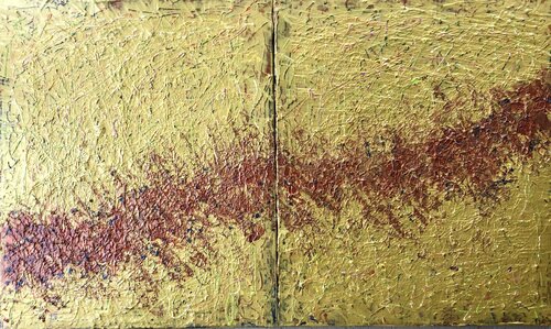 Forces of nature in gold and colors di Inge Thogersen, Pittura in vendita su Singulart