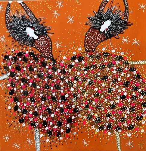 Happiness in orange di Inge Thogersen, Pittura in vendita su Singulart