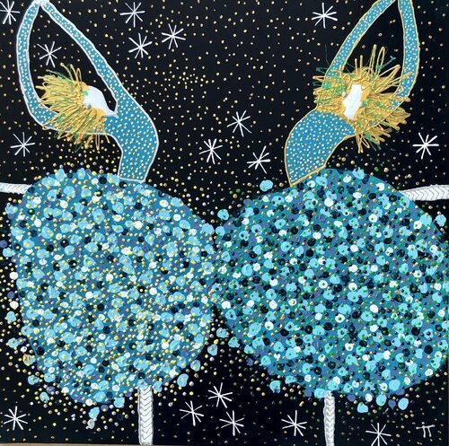 Happiness in turquise di Inge Thogersen, Pittura in vendita su Singulart
