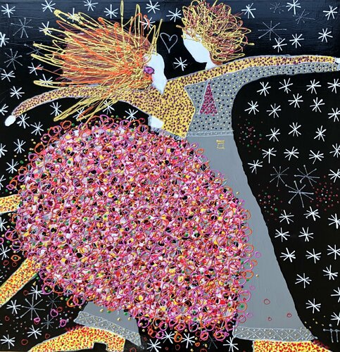 You and me in love with the colors di Inge Thogersen, Pittura in vendita su Singulart