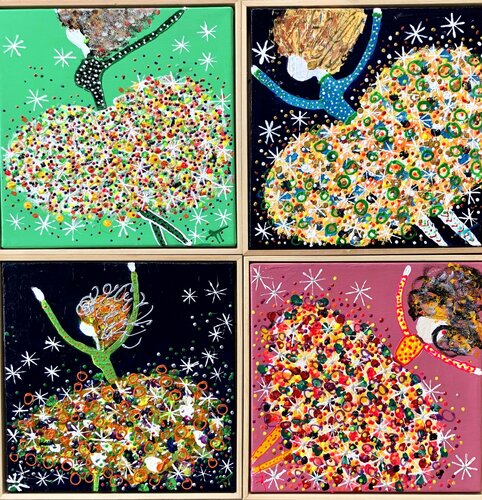 4 small paintings p 2 di Inge Thogersen, Pittura in vendita su Singulart