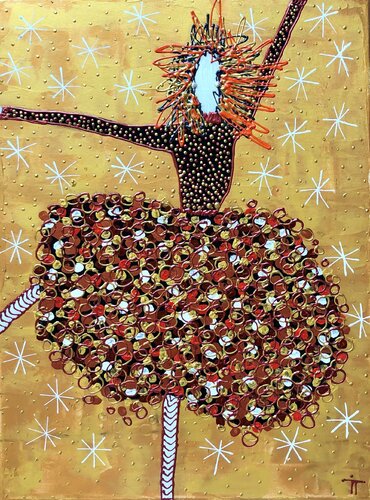 Lady gold di Inge Thogersen, Pittura in vendita su Singulart