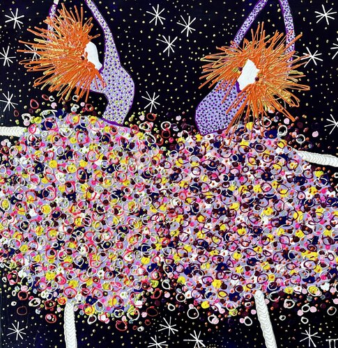 Happiness in purple evening von Inge Thogersen, Malerei kaufen auf Singulart