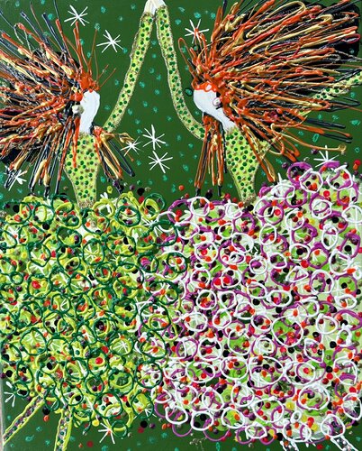 Daisy and Dolly in the forest no 2 von Inge Thogersen, Malerei kaufen auf Singulart
